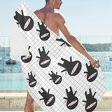 Ninja pattern plaid background Beach Towel