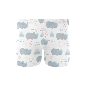 cute rhino heart pattern Men's Swimming Trunks
