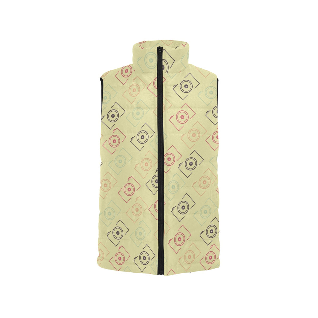 Camera Pattern Print Design 01 Men's Padded Vest