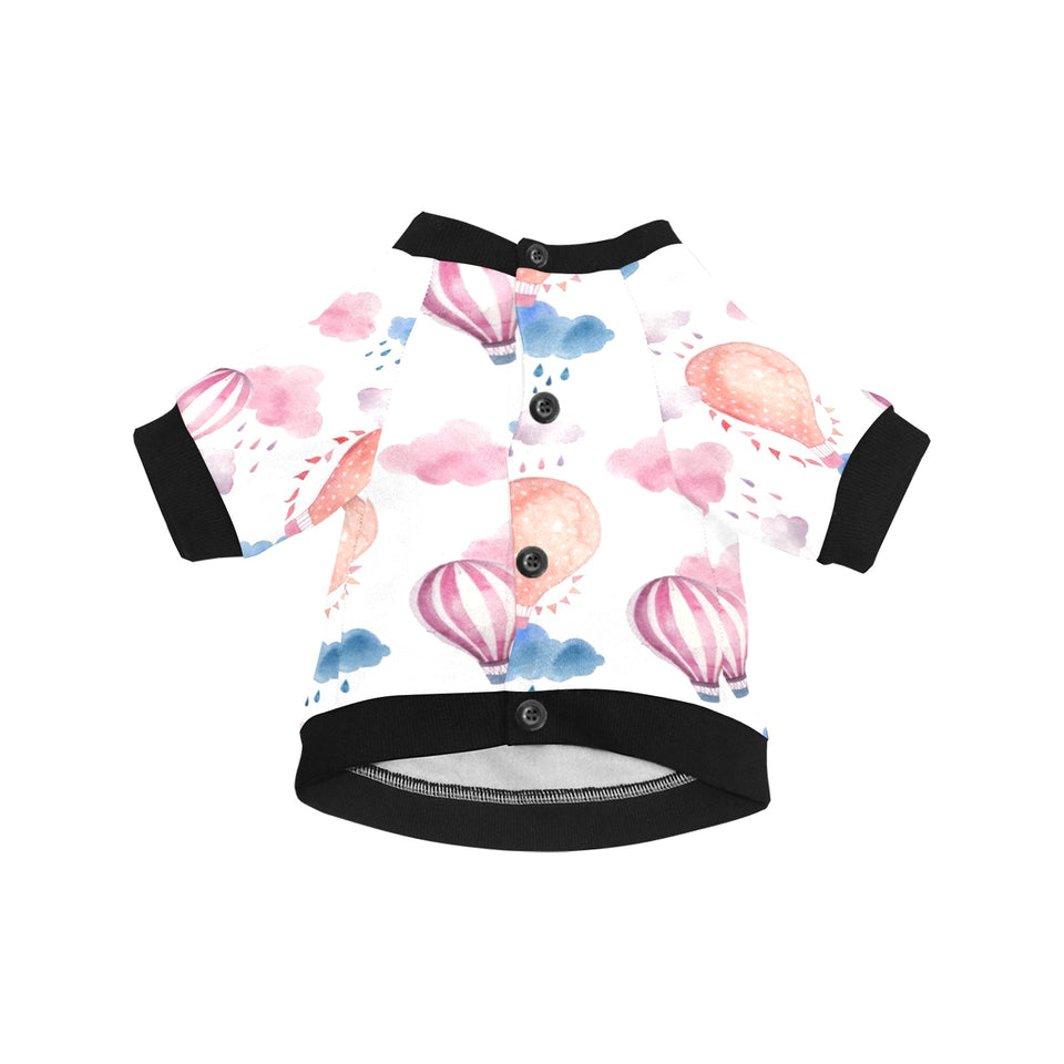 Watercolor air balloon cloud pattern All Over Print Pet Dog Round Neck Fuzzy Shirt
