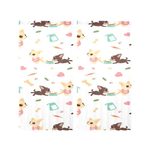 Cute Chihuahua puppie pattern Gauze Curtain