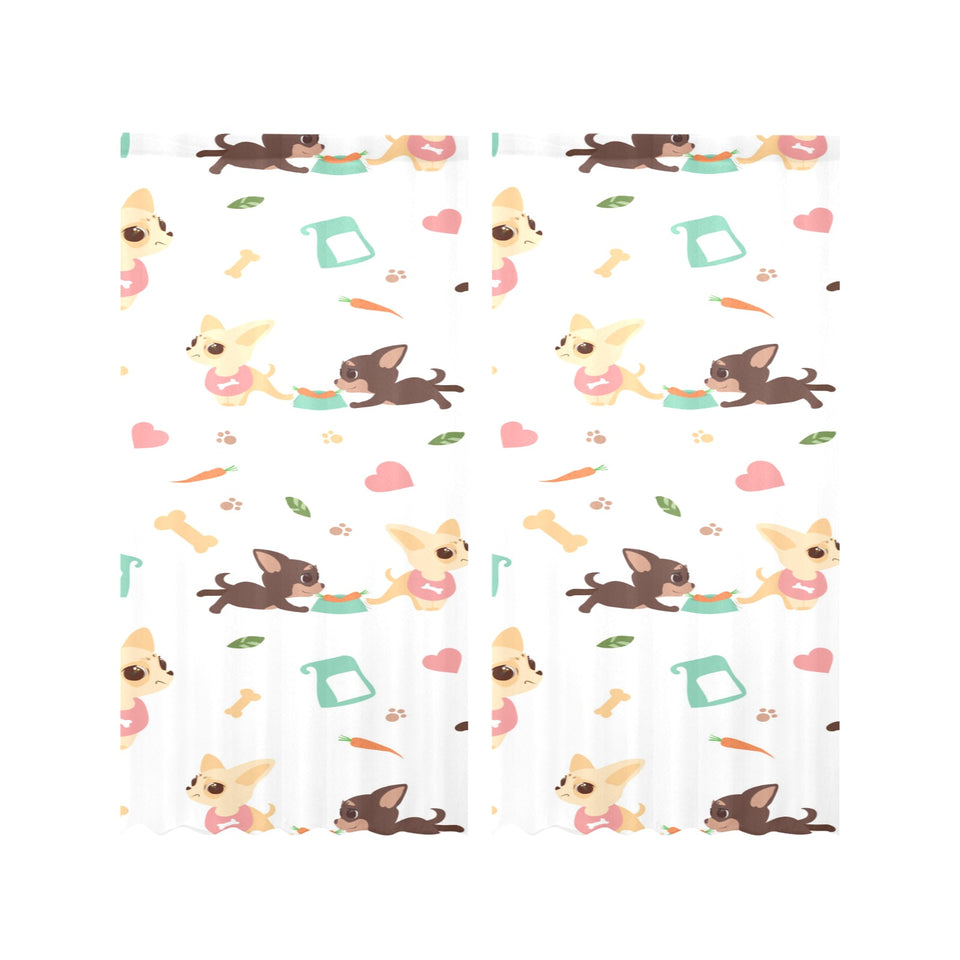 Cute Chihuahua puppie pattern Gauze Curtain
