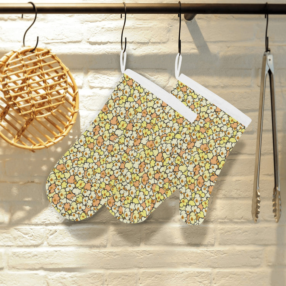 Popcorn Pattern Print Design 03 Heat Resistant Oven Mitts