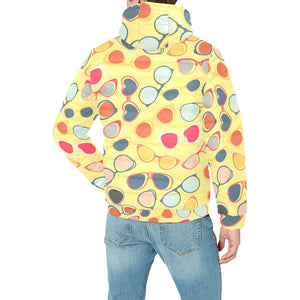 Sun Glasses Pattern Print Design 05 Men's Padded Hooded Jacket