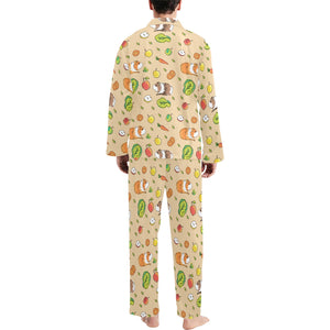 Guinea Pig Pattern Print Design 05 Men's Long Pajama Set