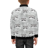 Cute raccoons leaves dot Kids' Boys' Girls' Bomber Jacket