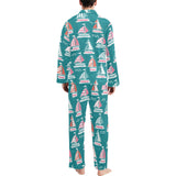 Cute sailboat pattern Men's Long Pajama Set