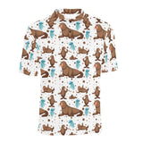 sea lion Seals jellyfish pattern Men's All Over Print Polo Shirt