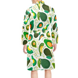 Avocado design pattern Men's Long Sleeve Belted Night Robe