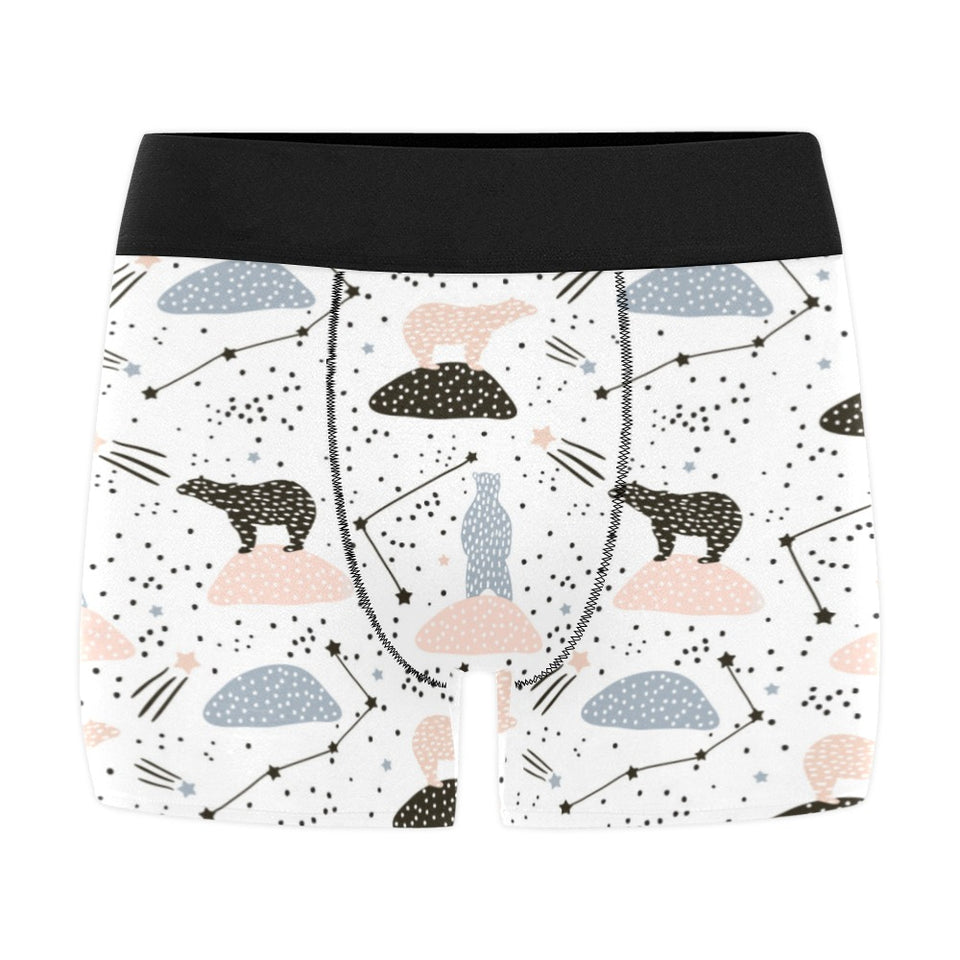 Polar bears star poka dot pattern Men's All Over Print Boxer Briefs Men's Underwear
