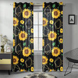 sunflower golden polygonal shapes Gauze Curtain