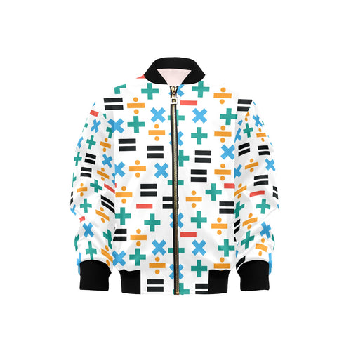 Math Pattern Print Design 05 Kids' Boys' Girls' Bomber Jacket