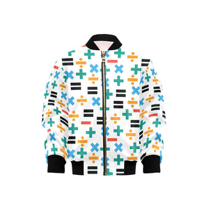Math Pattern Print Design 05 Kids' Boys' Girls' Bomber Jacket