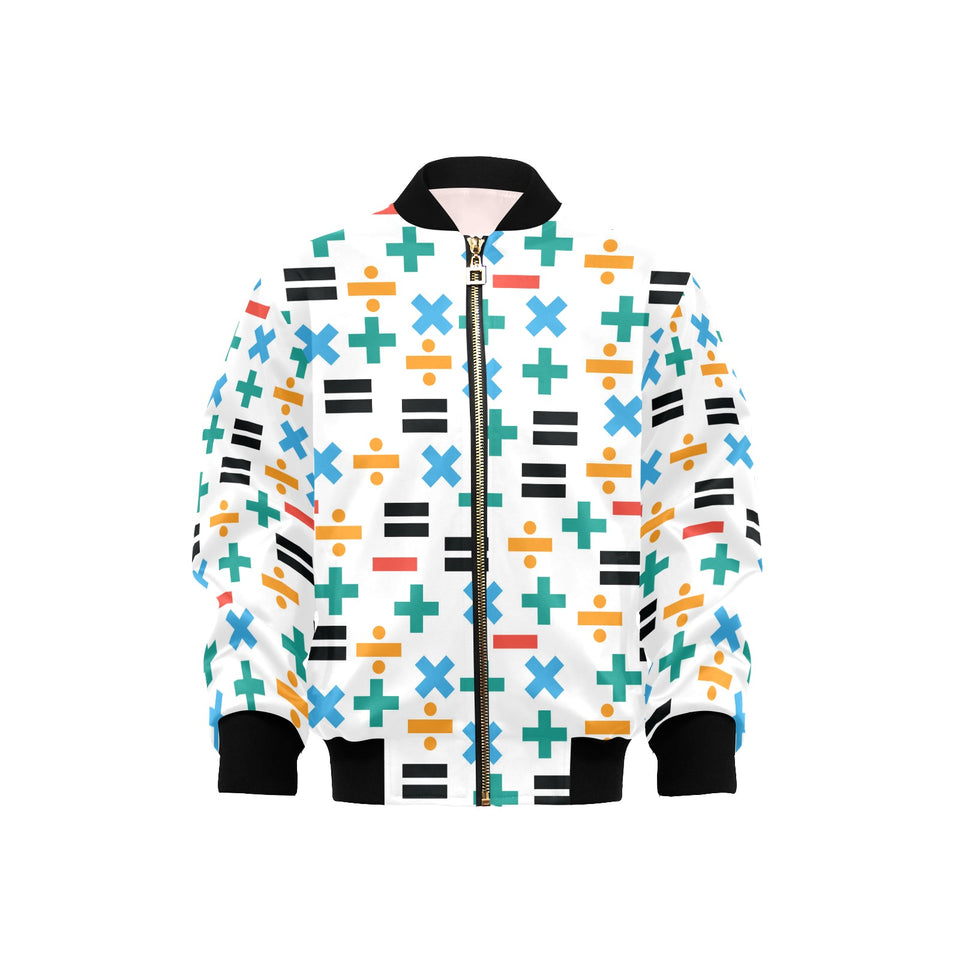 Math Pattern Print Design 05 Kids' Boys' Girls' Bomber Jacket