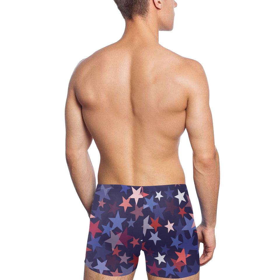 Red blue star pattern Men's Swimming Trunks