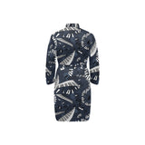 Piano Pattern Print Design 02 Men's Long Sleeve Belted Night Robe