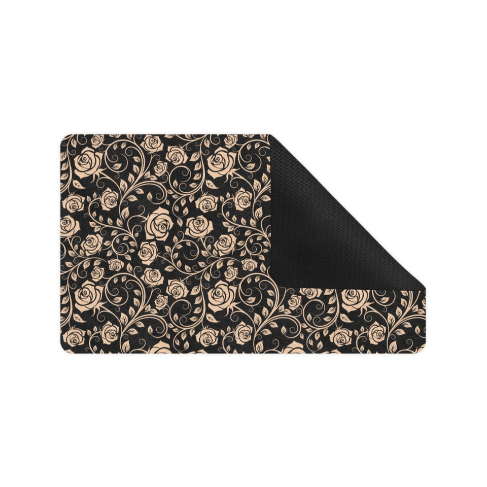 Rose Pattern Print Design 04 Doormat