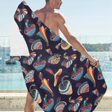 Colorful mushroom pattern Beach Towel