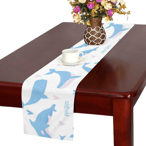 Blue whale pattern Table Runner