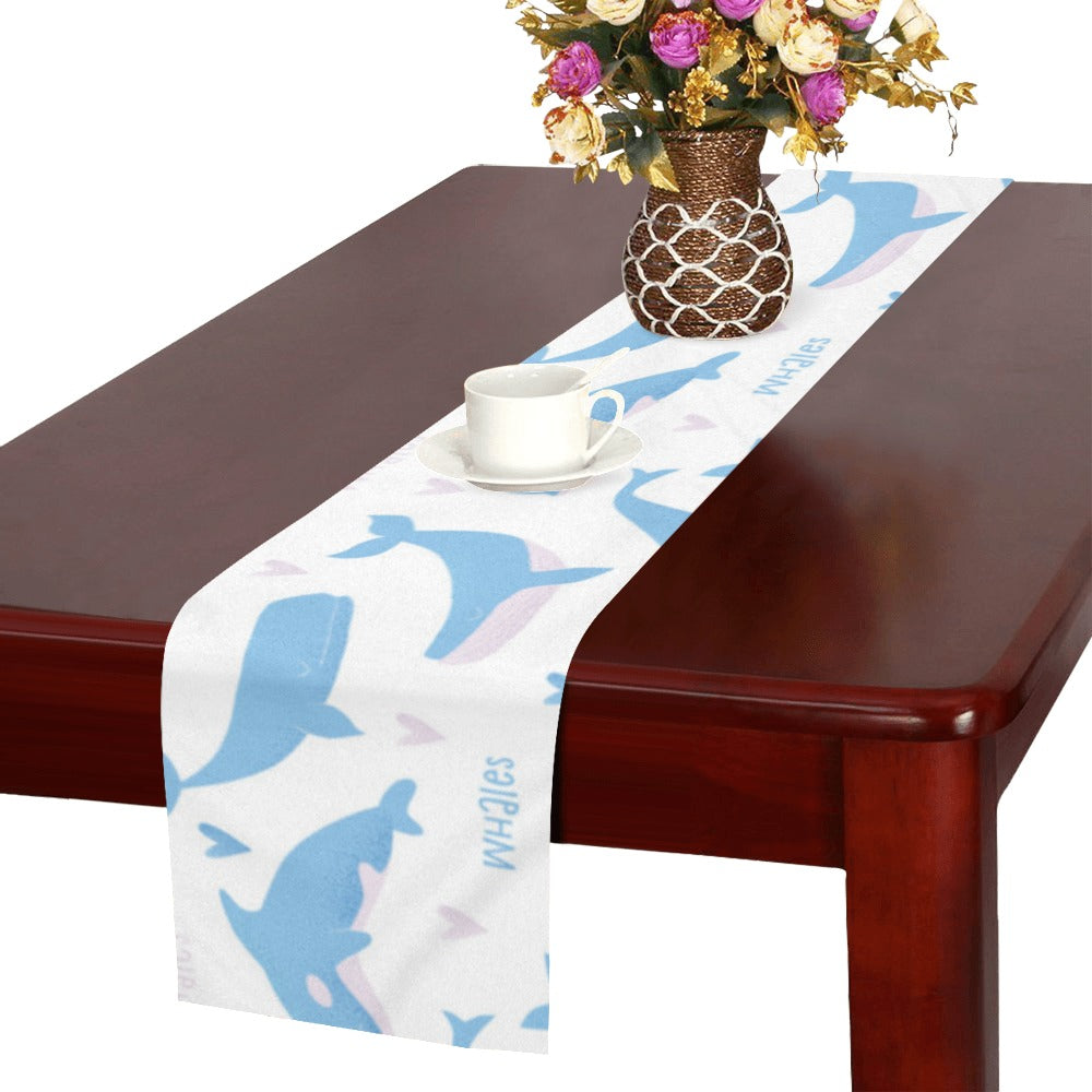 Blue whale pattern Table Runner