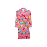 Colorful wrapped candy pattern Men's Long Sleeve Belted Night Robe