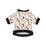 Peacock tropical flower pattern All Over Print Pet Dog Round Neck Fuzzy Shirt