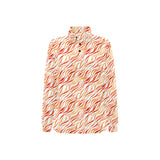 Fire flame watercolor pattern Women's Long Sleeve Polo Shirt