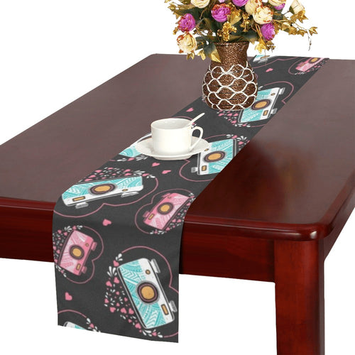Camera Pattern Print Design 04 Table Runner