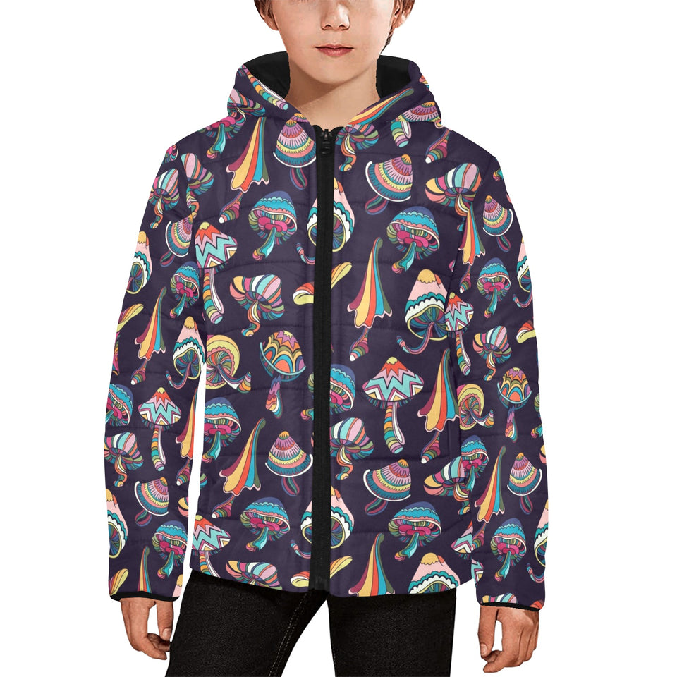Colorful mushroom pattern Kids' Boys' Girls' Padded Hooded Jacket