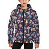 Colorful mushroom pattern Kids' Boys' Girls' Padded Hooded Jacket