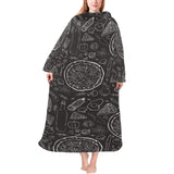 Pizza pattern Blanket Robe with Sleeves