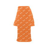 Engine Piston Orange Background Pattern Design 05 Blanket Robe with Sleeves