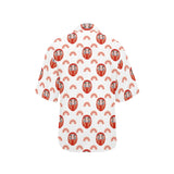 Daruma japanese wooden doll design pattern Women's All Over Print Hawaiian Shirt