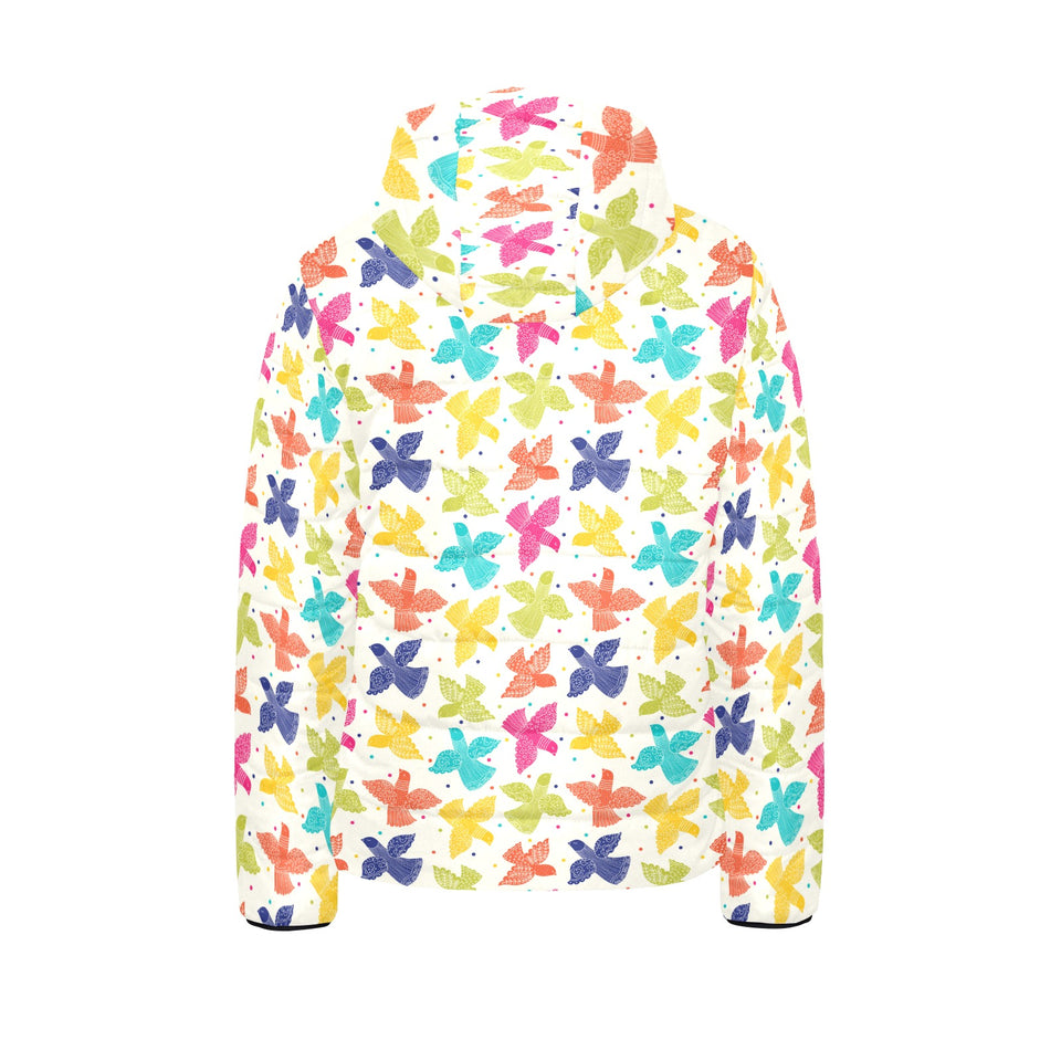 Pigeon Pattern Print Design 01 Kids' Boys' Girls' Padded Hooded Jacket