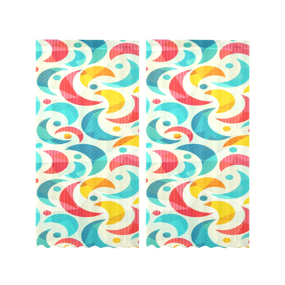 Colorful moon pattern Gauze Curtain