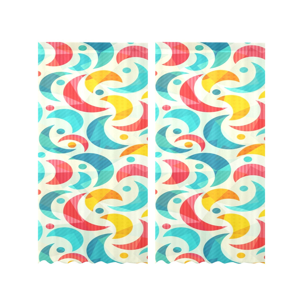 Colorful moon pattern Gauze Curtain
