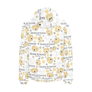 Golden Retriever Pattern Print Design 04 Men's Padded Hooded Jacket