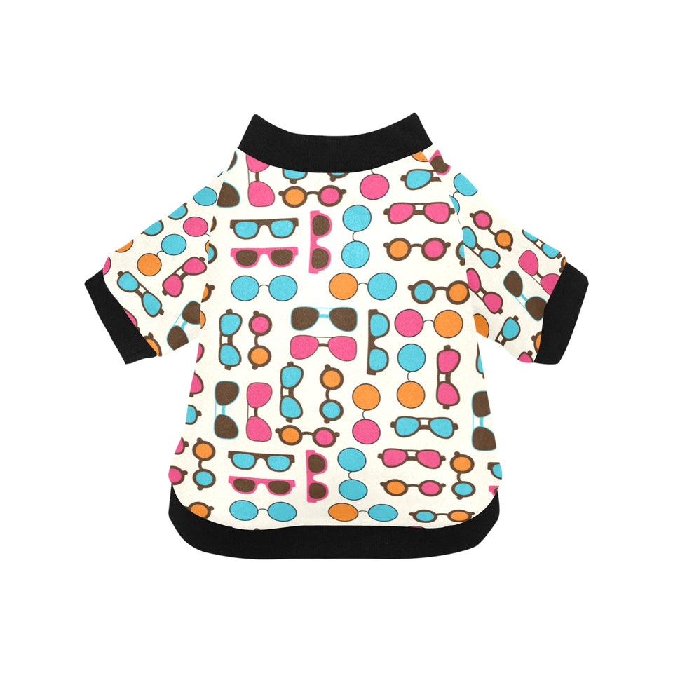 Sun Glasses Pattern Print Design 03 All Over Print Pet Dog Round Neck Fuzzy Shirt