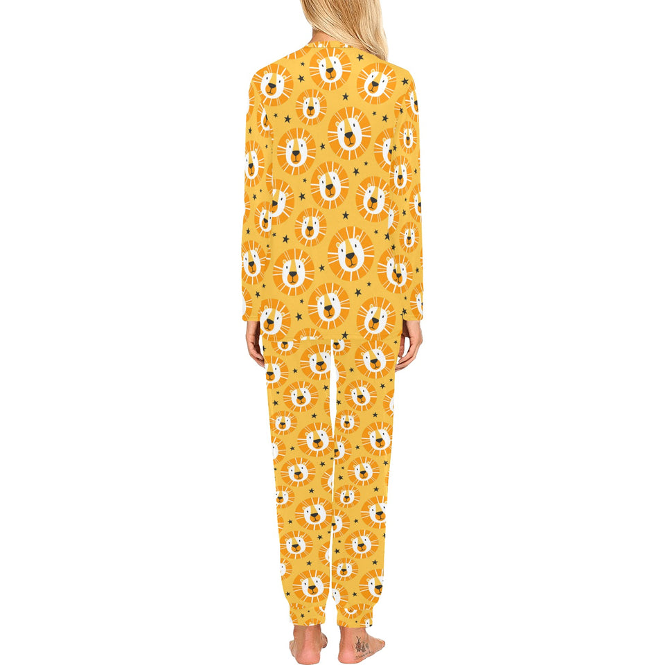 Lion Pattern Print Design 03 Women's All Over Print Pajama Set