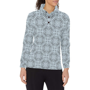 Traditional indian element pattern Women's Long Sleeve Polo Shirt