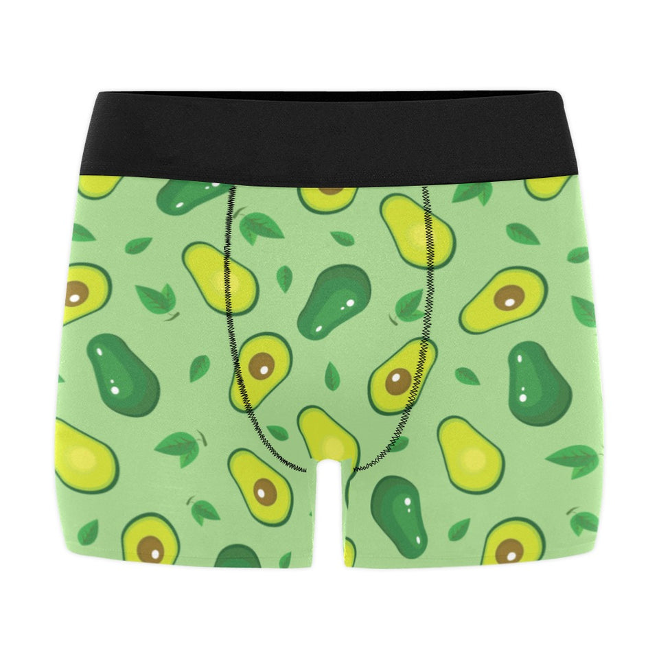 Avocado pattern green background Men's All Over Print Boxer Briefs Men's Underwear
