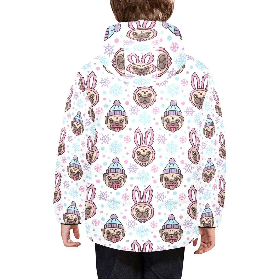 Cute pug hat rabbit costume pattern Kids' Boys' Girls' Padded Hooded Jacket
