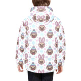 Cute pug hat rabbit costume pattern Kids' Boys' Girls' Padded Hooded Jacket
