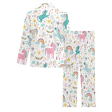 Colorful unicorn pattern Men's Long Pajama Set