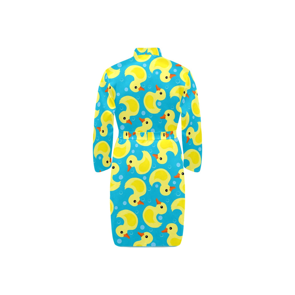 Duck Pattern Print Design 04 Men's Long Sleeve Belted Night Robe