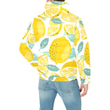 lemon design pattern Men's Padded Hooded Jacket