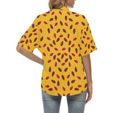 Passion fruit texture Women's All Over Print Hawaiian Shirt
