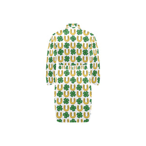 Horseshoes Pattern Print Design 04 Men's Long Sleeve Belted Night Robe