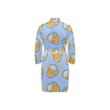 Beer pattern Men's Long Sleeve Belted Night Robe