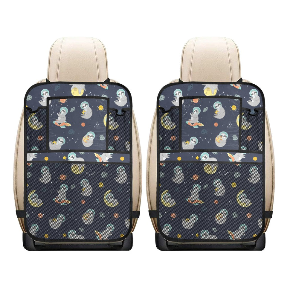 Cute sloth astronaut star planet rocket pattern Car Seat Back Organizer